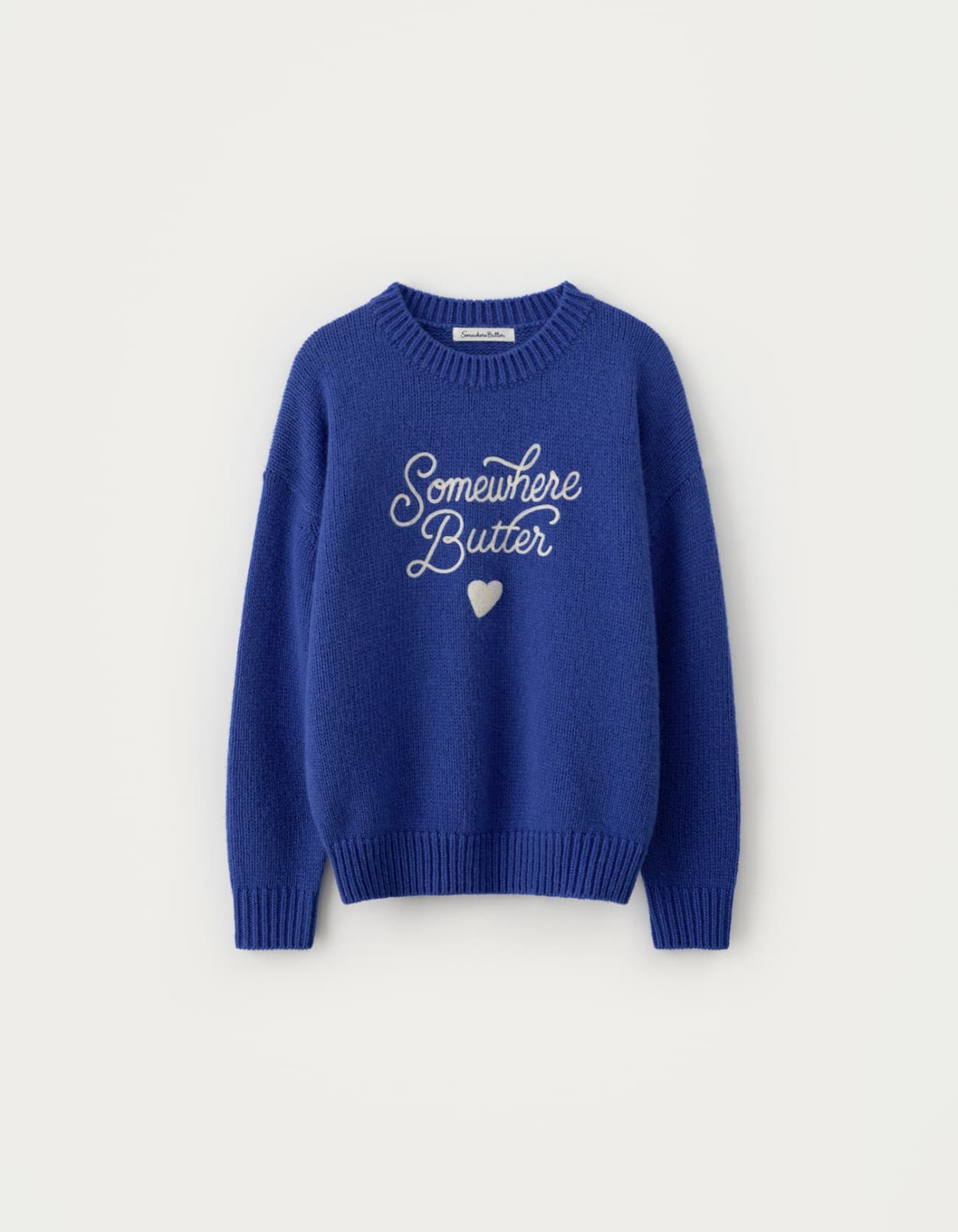 Boucle Heart Wool Knit - Cobalt Blue