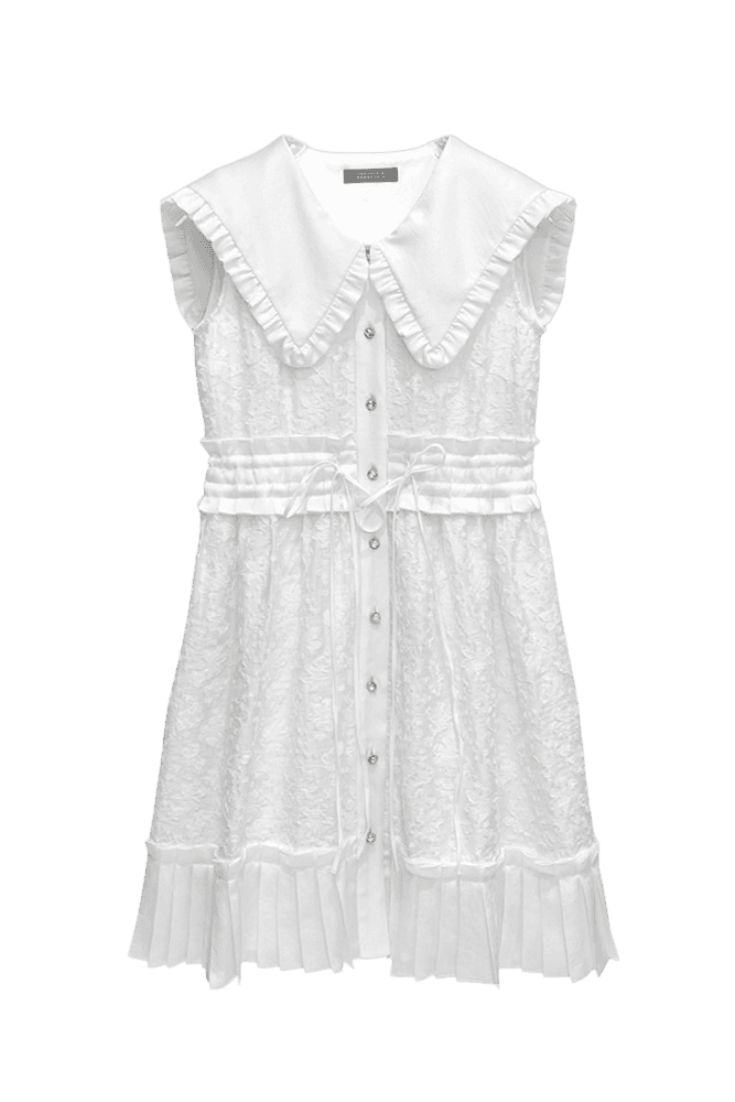 Lace Big Collar Dress (White) 제니(블랙핑크) 착용