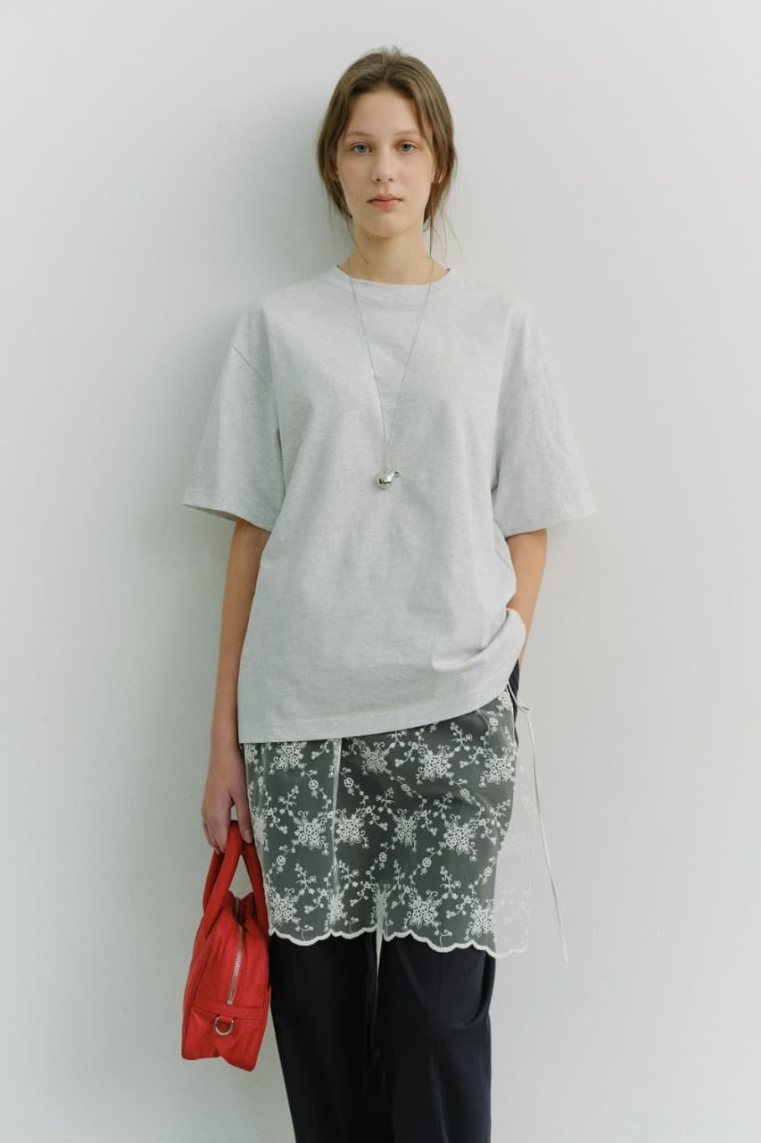 UNISEX LOOSE T-SHIRT LIGHT MELANGE GREY_UDTS6A112G1