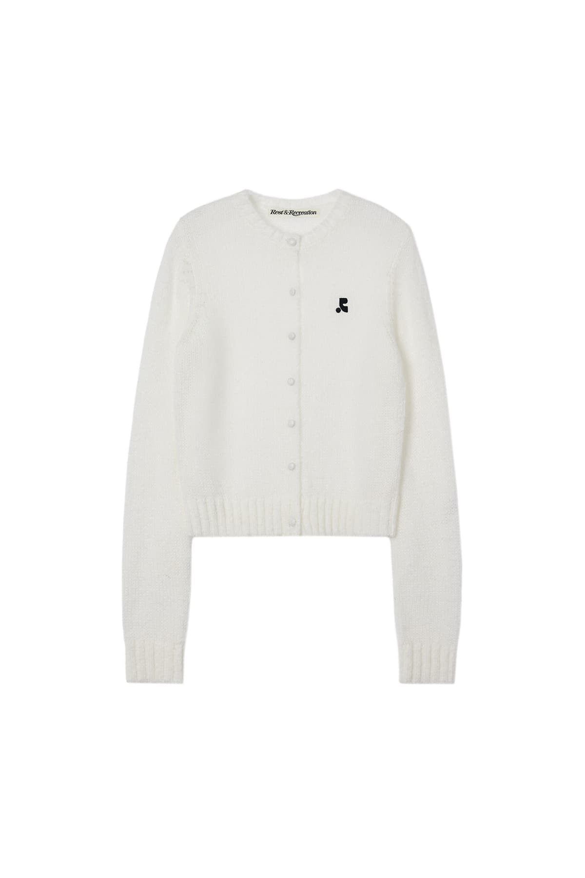 BUTTON HOLE KNIT CARDIGAN - IVORY