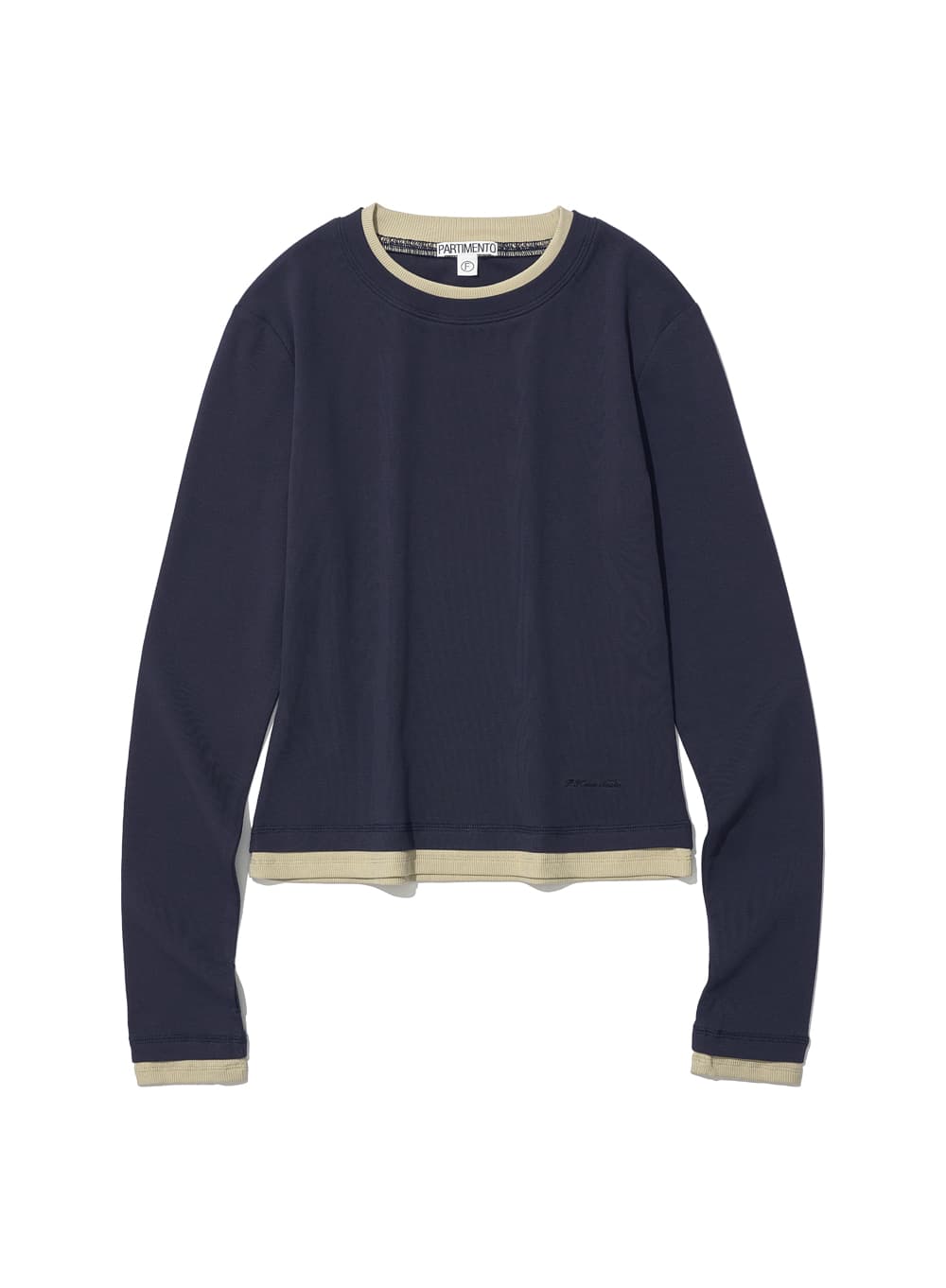 PW DOUBLE LAYERED LONG SLEEVE TEE_NAVY