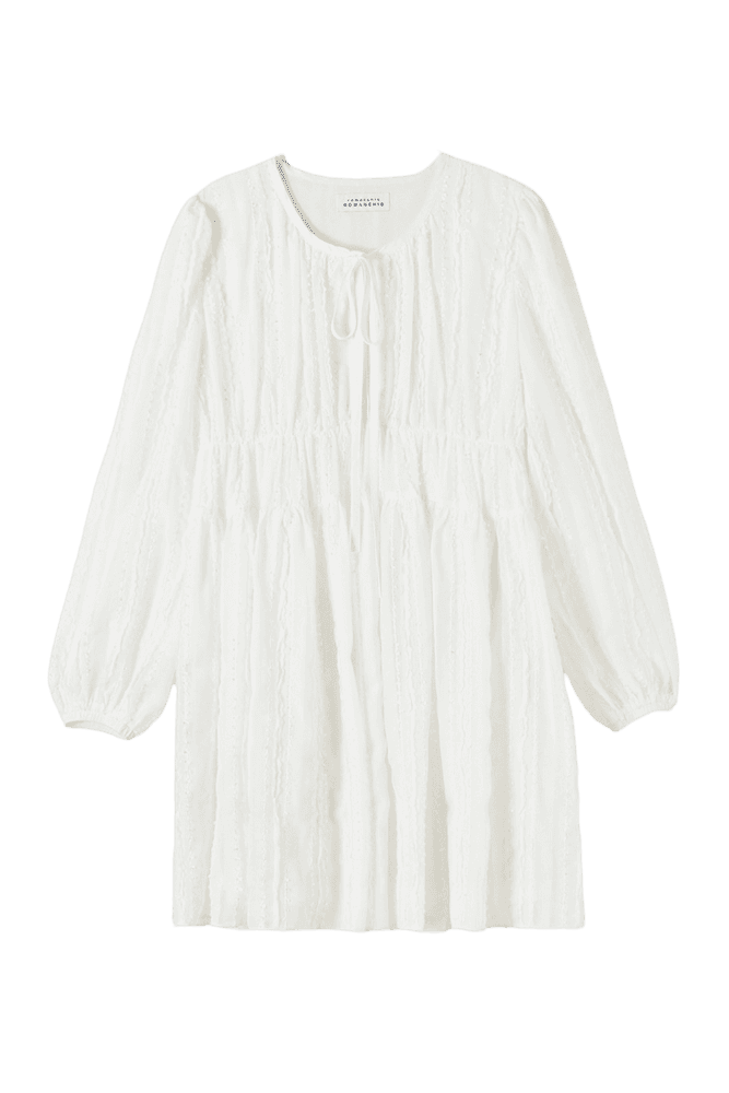 Shirring flare dress (Ivory)