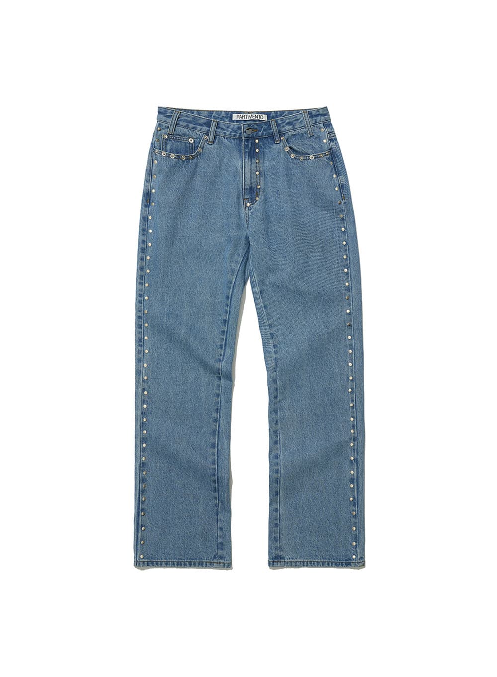 STUD POINTED JEANS_MID BLUE