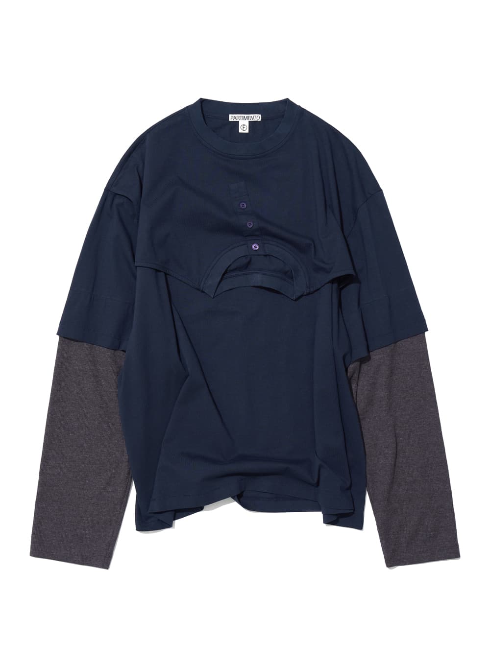 DECONSTRUCTED LAYERED TEE_NAVY