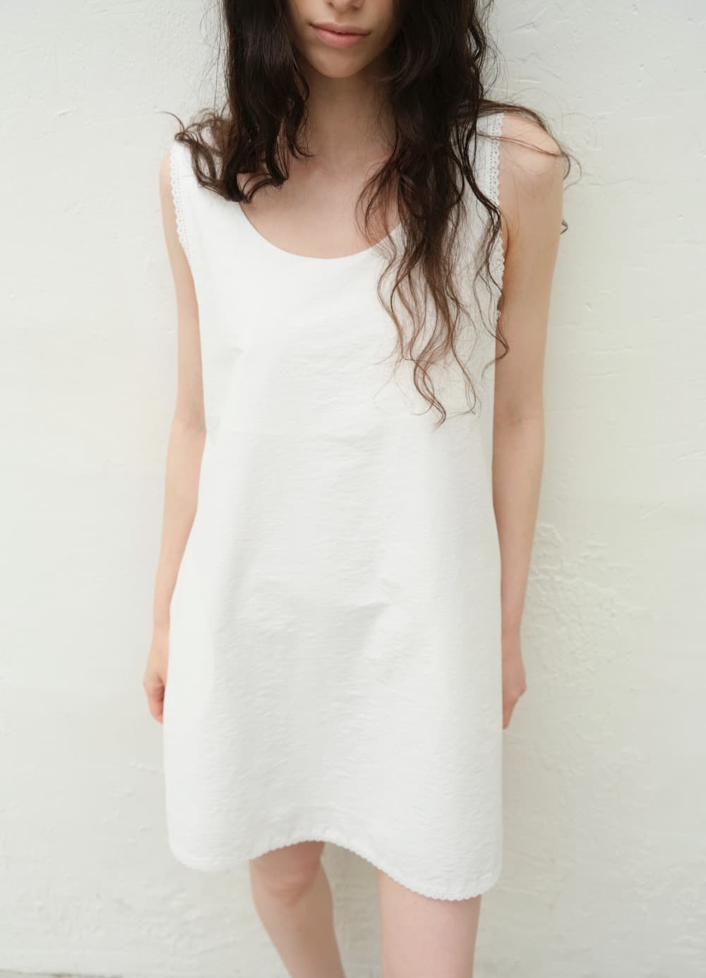 Lace Point Mini Dress - Off White