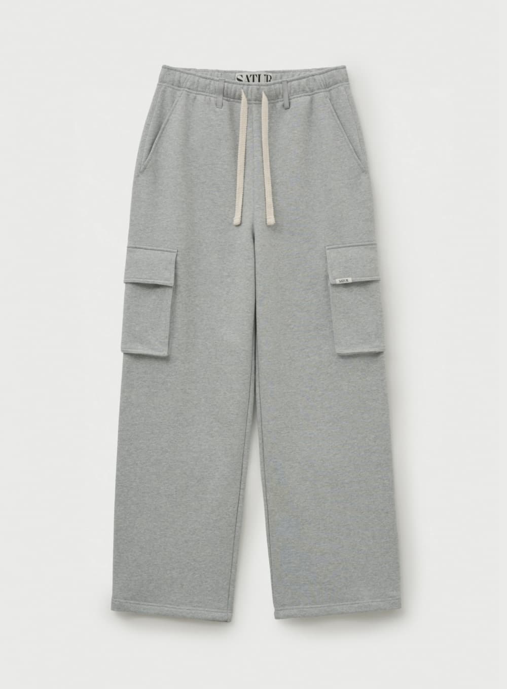 Cargo Wide Sweatpants - Melange Gray