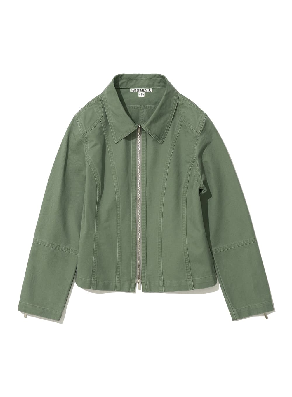 WASHED COTTON ZIP-UP JACKET_LIGHT KHAKI
