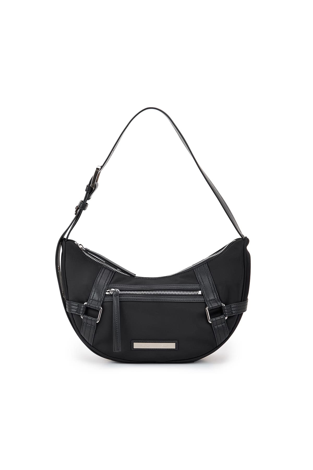 FABRIC ARC HOBO BAG IN BLACK