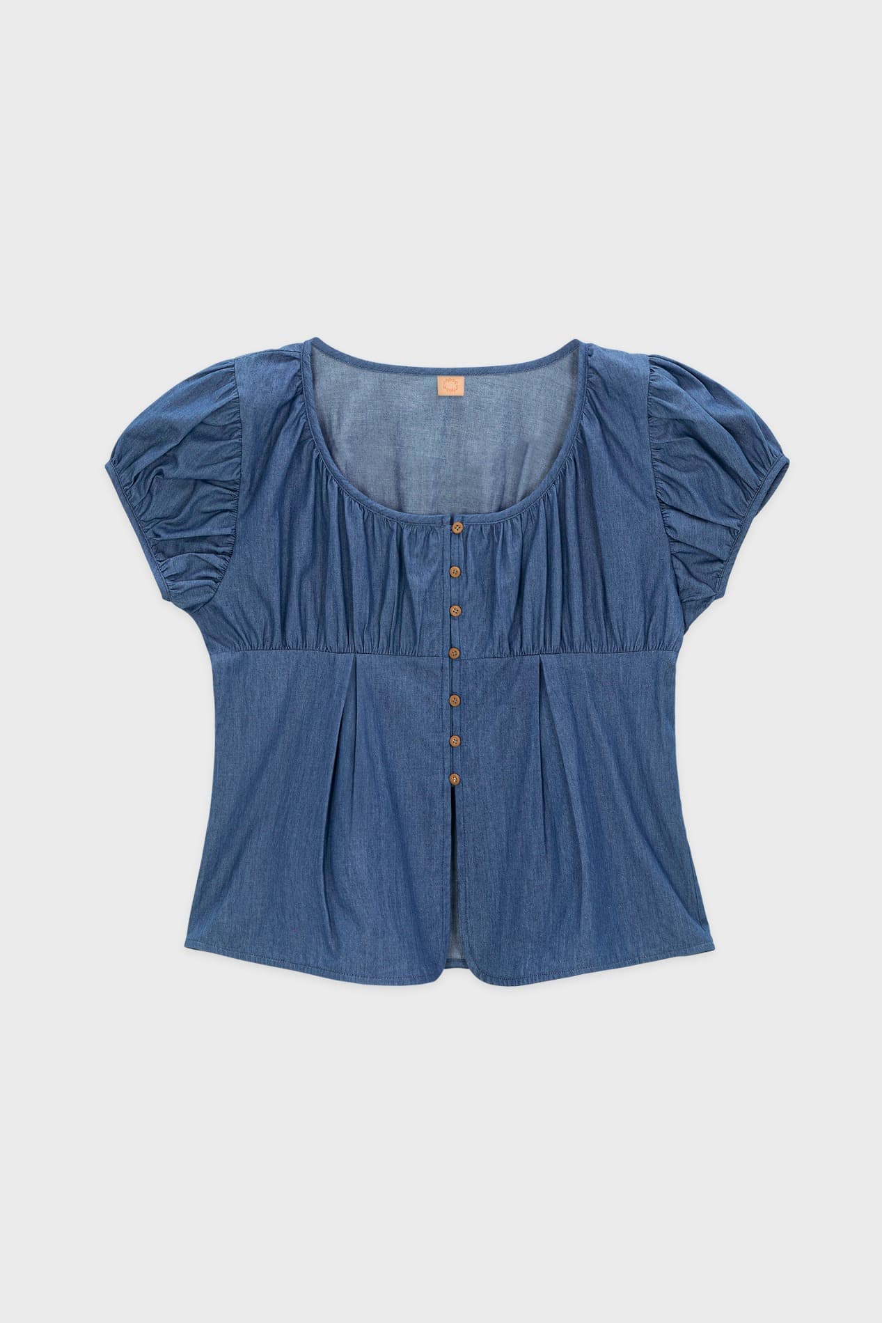 Shirring Puff Blouse (Deep Blue)