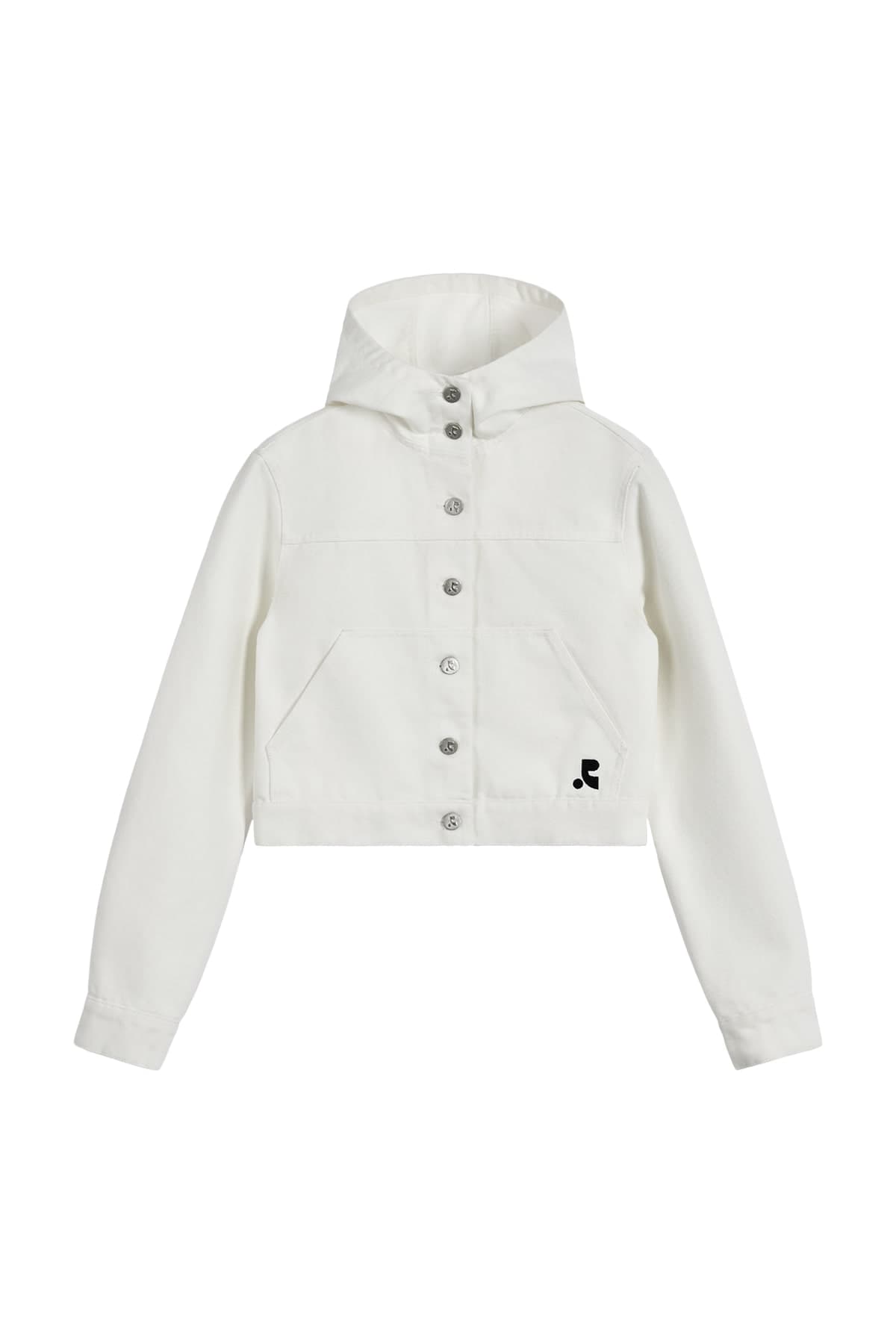 DENIM HOOD JACKET - WHITE