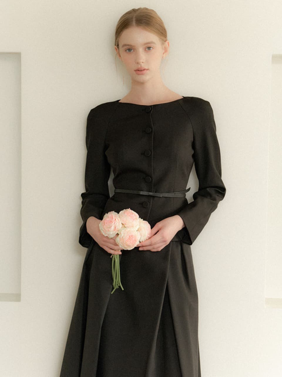 Boat-Neck Raglan-Sleeve Jacket / Black(2color)