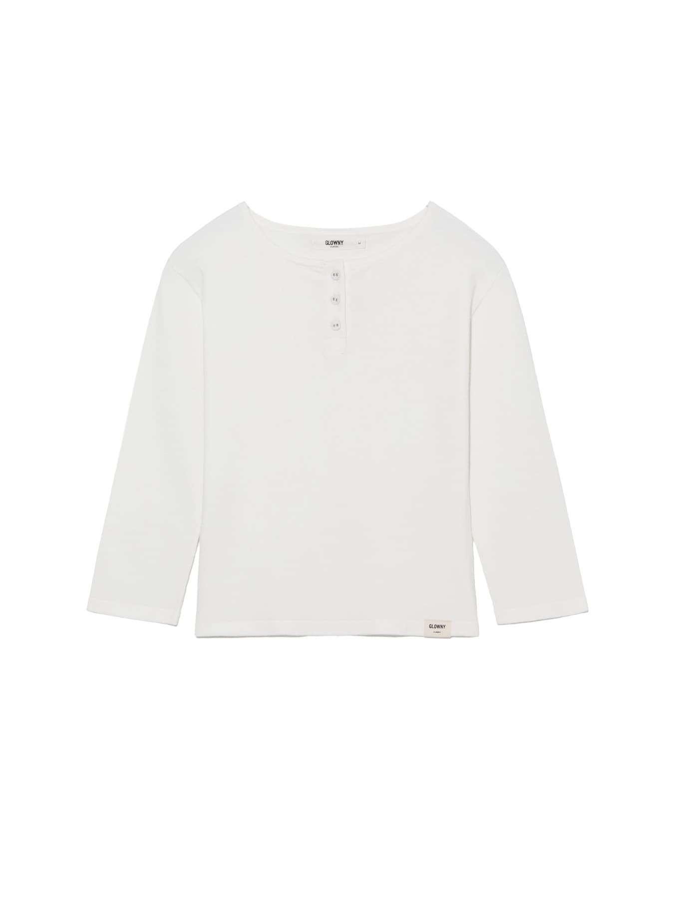 3/4 BUTTON FLY KNIT TEE (WHITE)