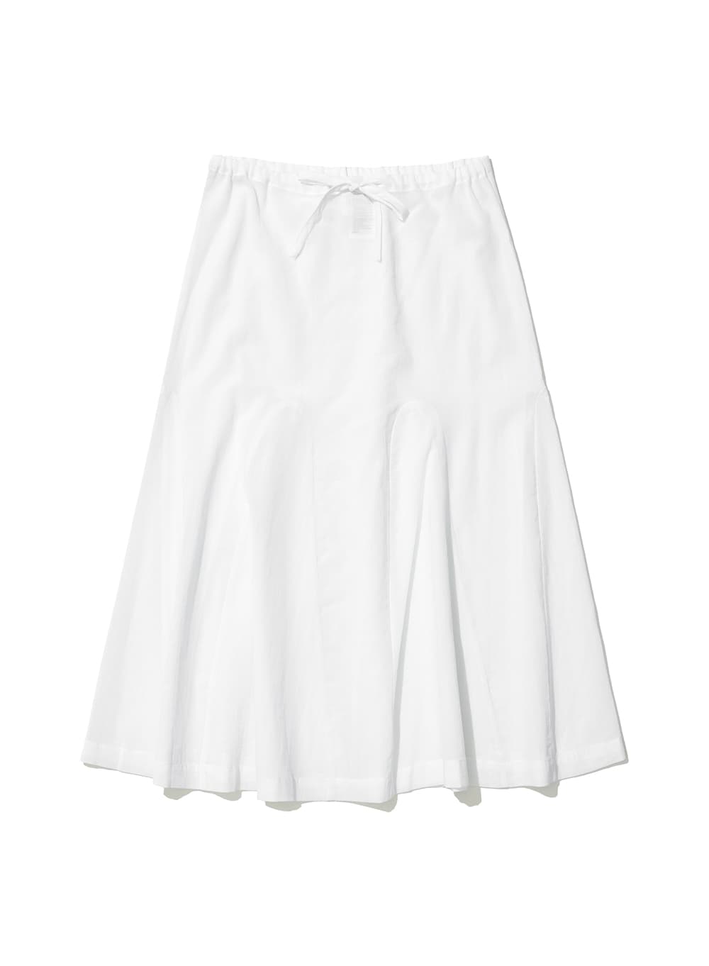 SHEER GORED MIDI SKIRT_WHITE