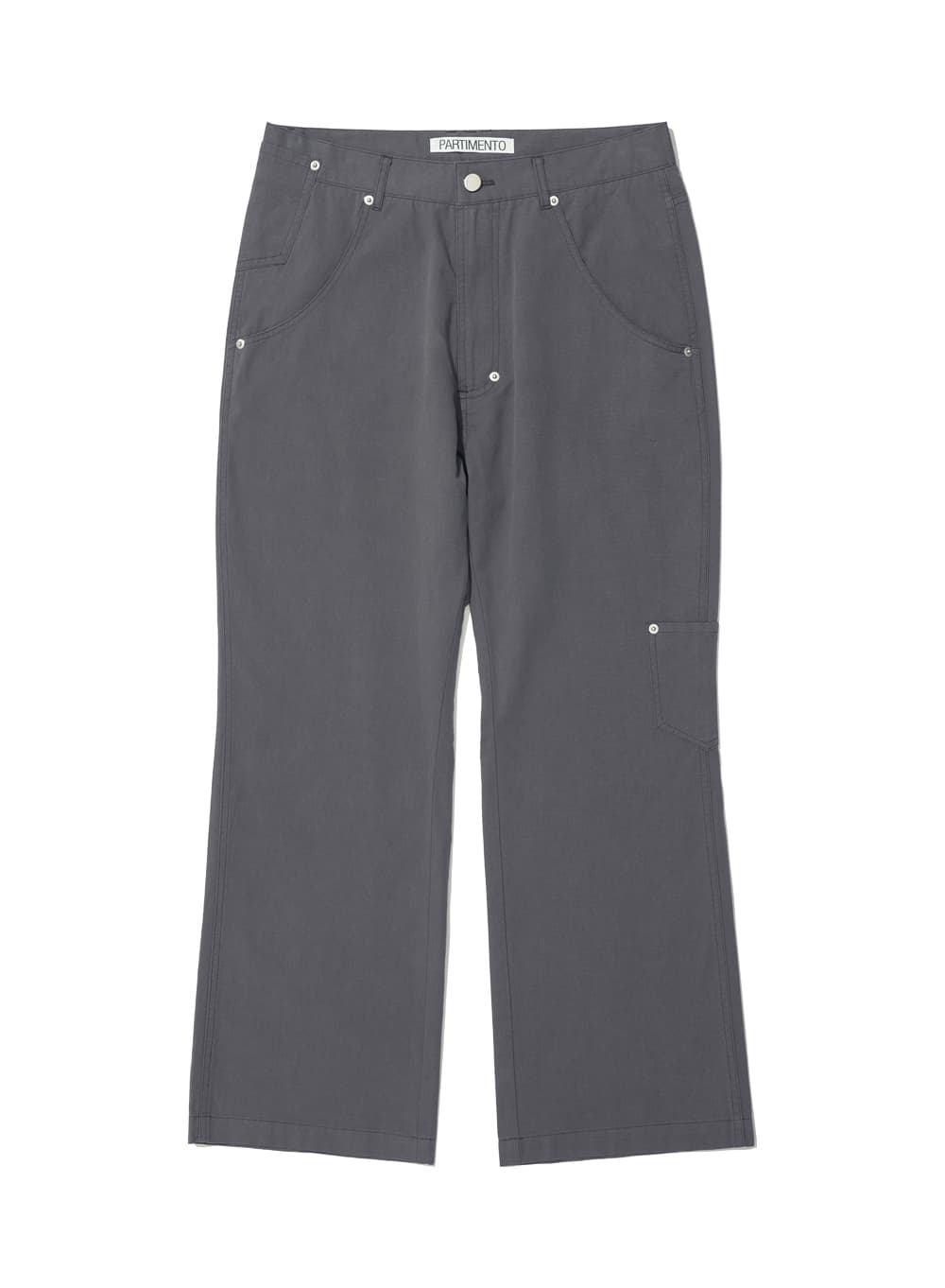 POCKET POINTED WIDE LEG PANTS_CHARCOAL