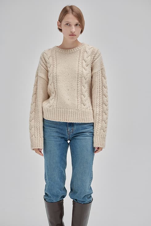 23WN vintage cable pullover [NAT]