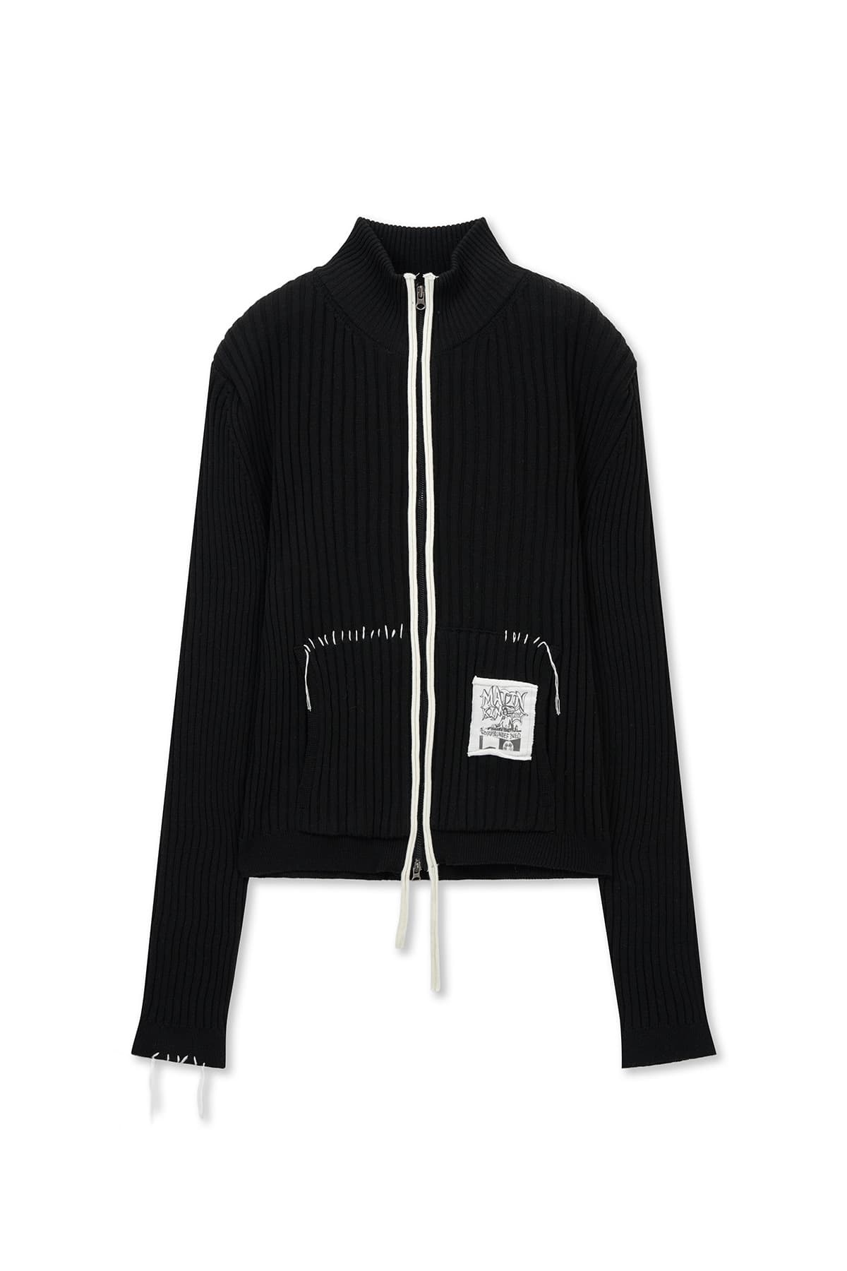 HANDCRAFT SLIM FIT CARDIGAN IN BLACK