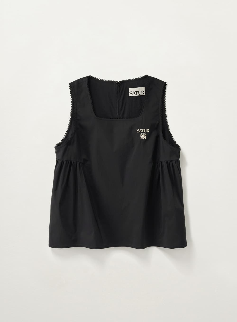 (W) Flare Sleeveless Blouse - Black