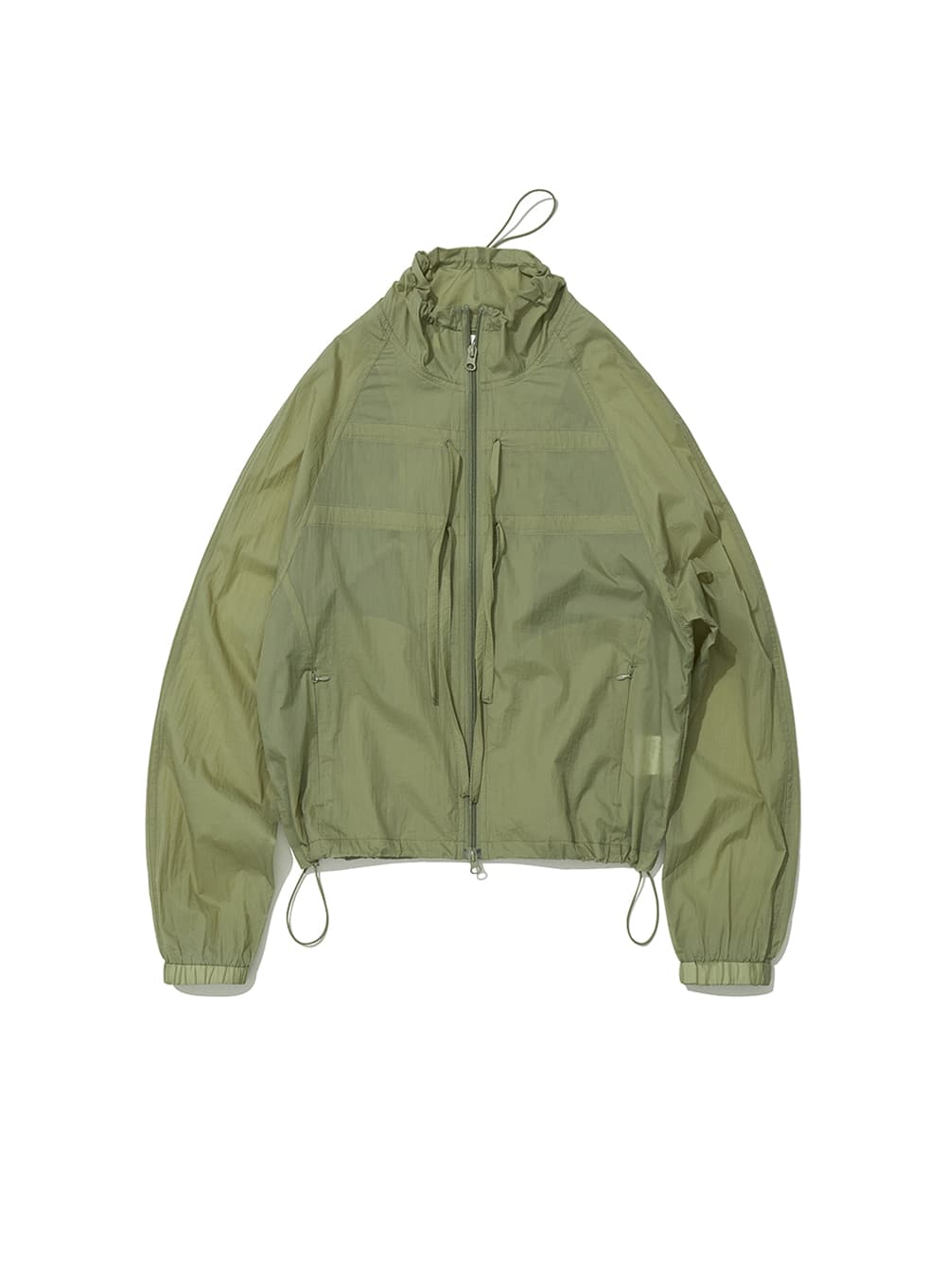 SHEER RIBBON TRACK JACKET_KHAKI
