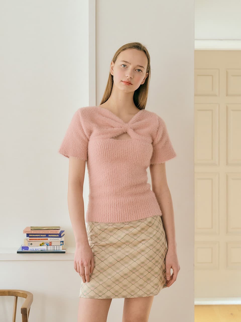 RIBBON BRUSH KNIT (PINK)