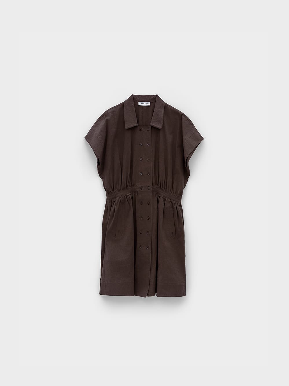 Flared Mini Dress_Brown