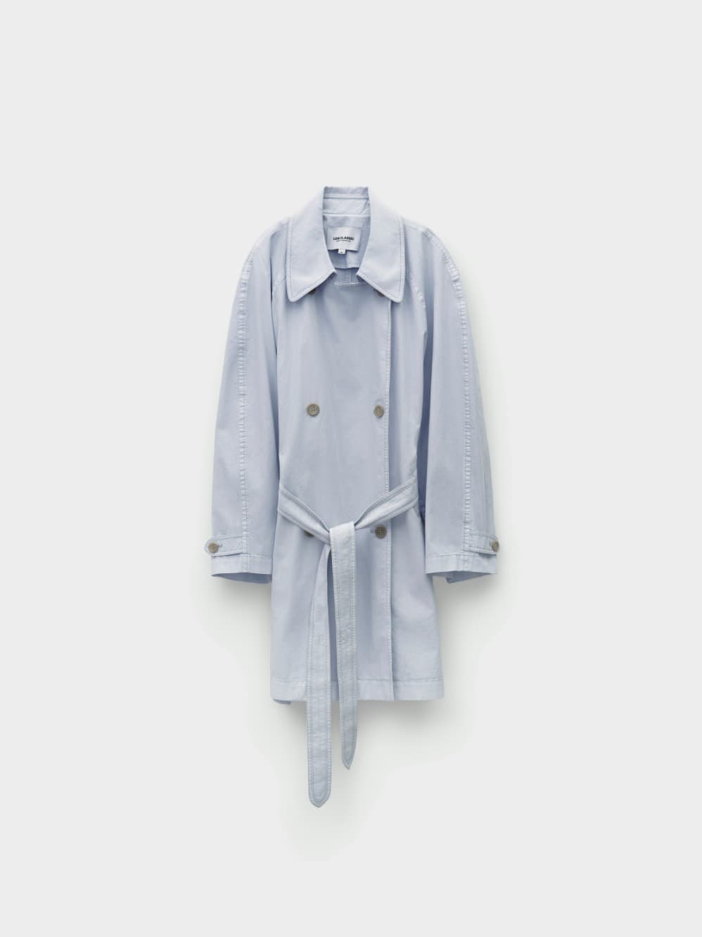 Pigment Washed Half Trench Coat_Light Blue