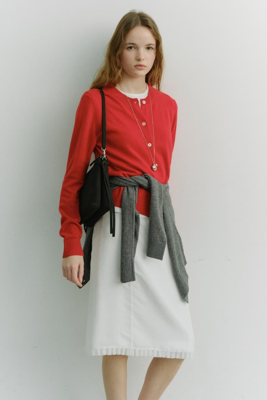 H-LINE LACED MIDI SKIRT WHITE_UDSK6A206WT