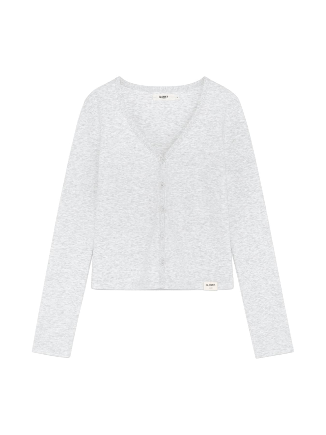 G CLASSIC V-NECK CARDIGAN (WHITE MELANGE)