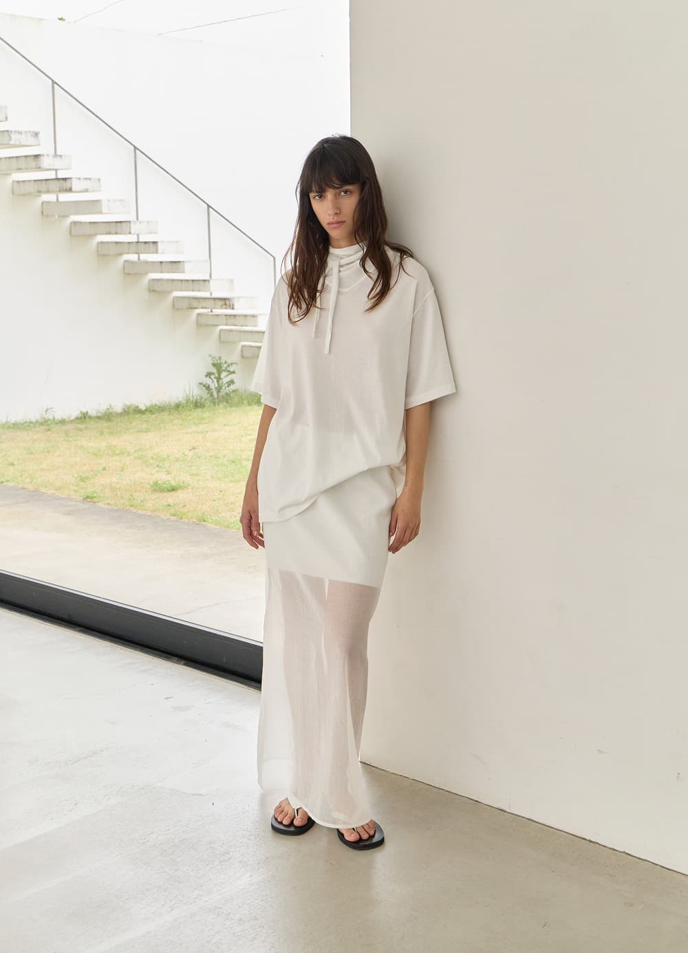 Light Sheer Maxi Skirt - Off White