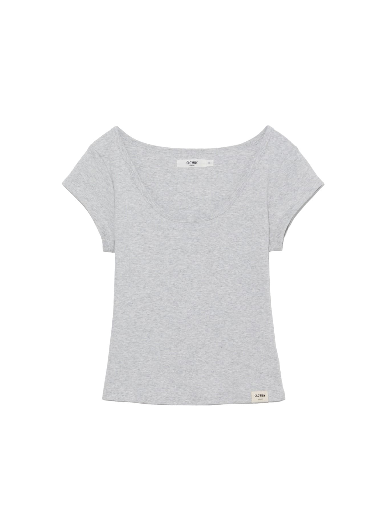 G DEEP SCOOP TEE (MELANGE GRAY)
