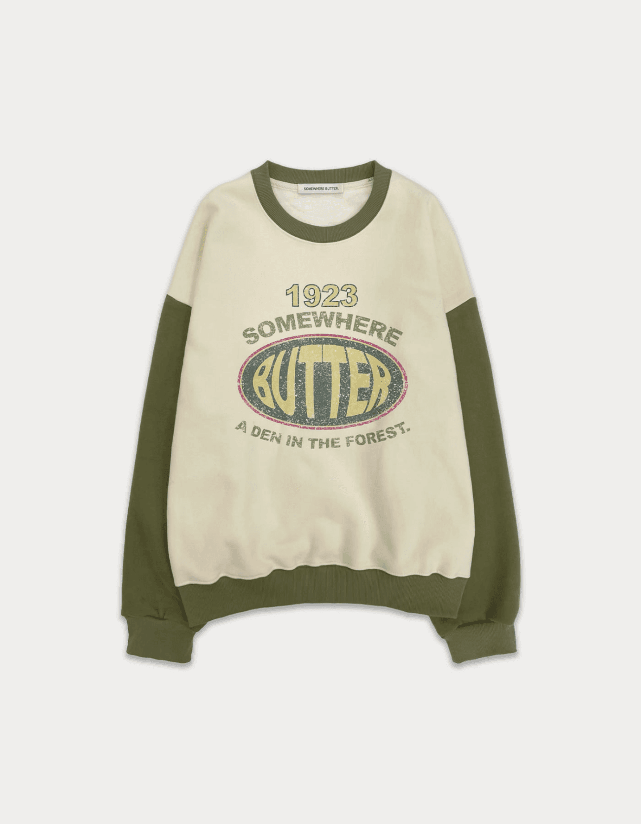 Casual graphic sweatshirt - cream/khaki