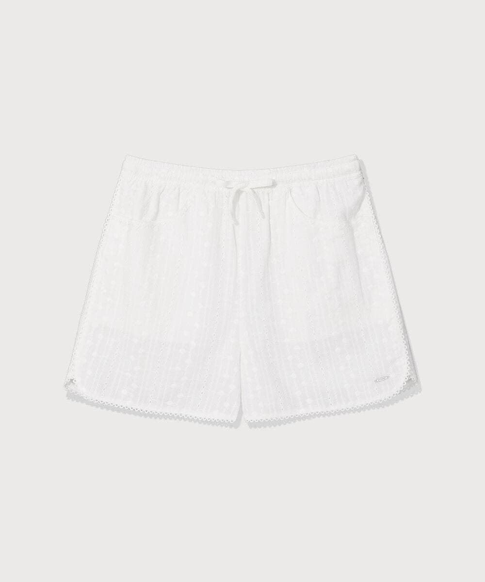 우먼 레이스 쇼츠 White