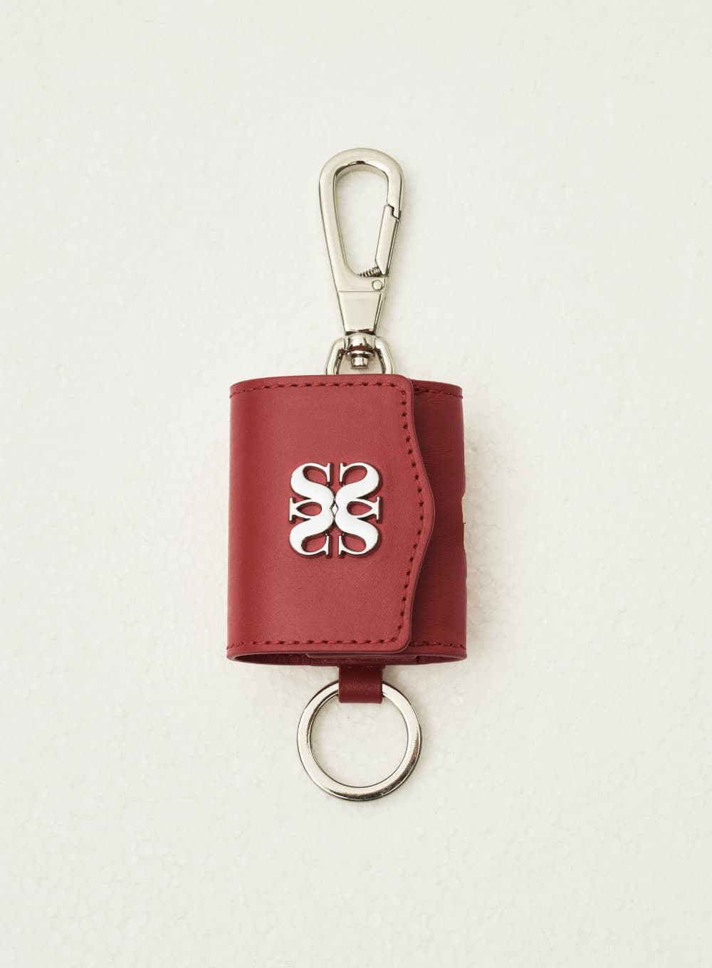Satur Keyring Leather Airpods Case - Red