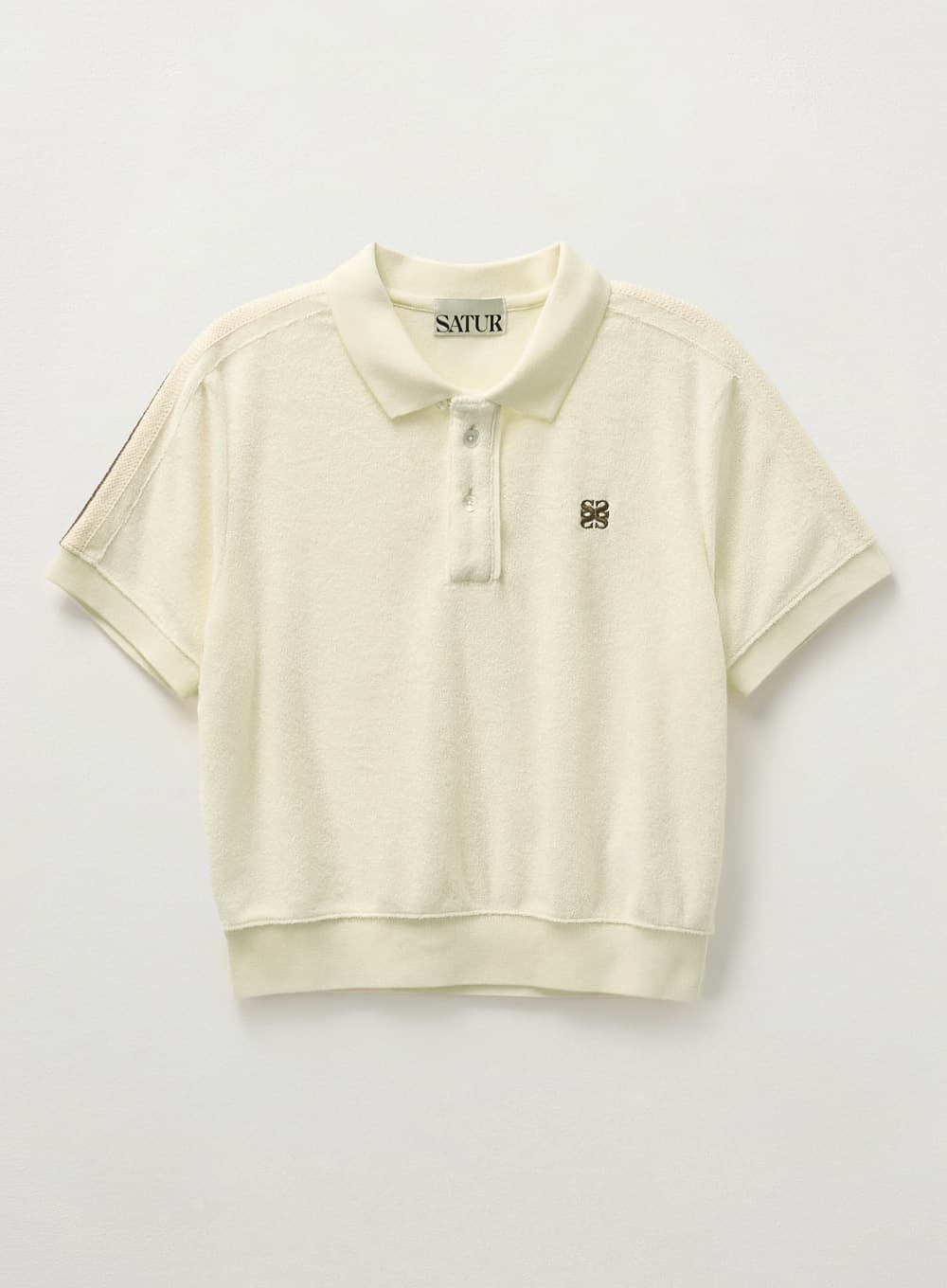 (W) Lawton Terry Pique Polo T-Shirt - Cream