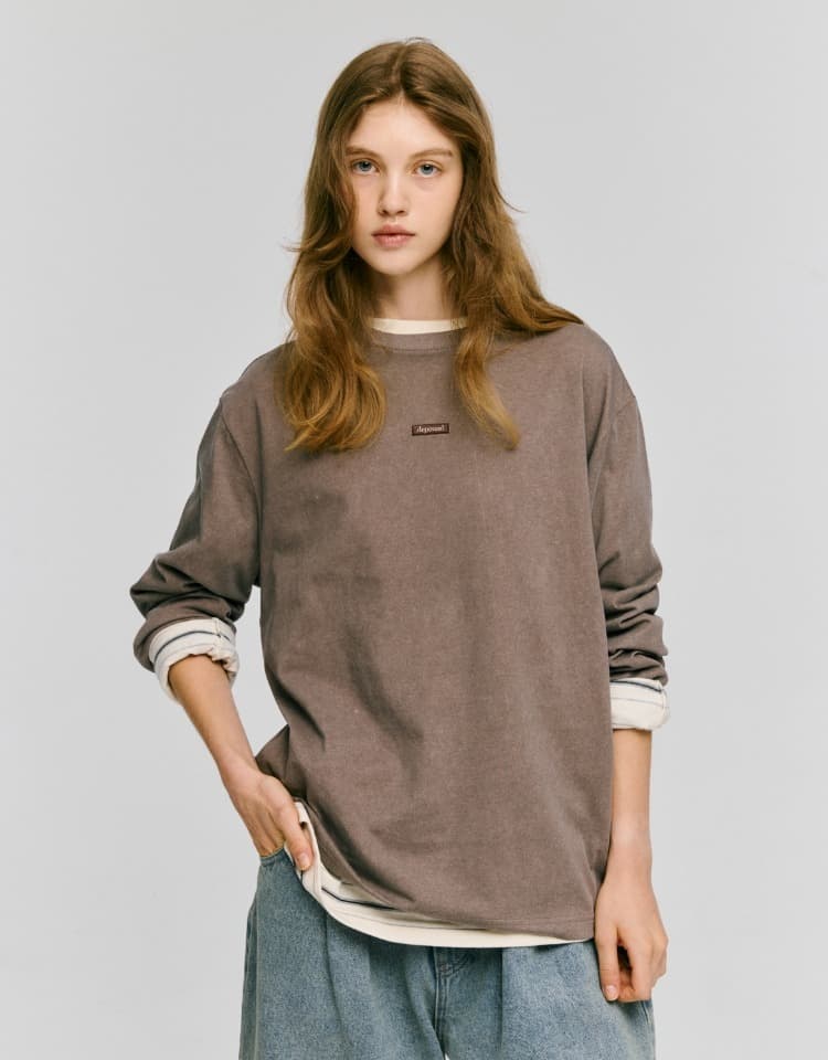 box logo long sleeve t-shirt - brown
