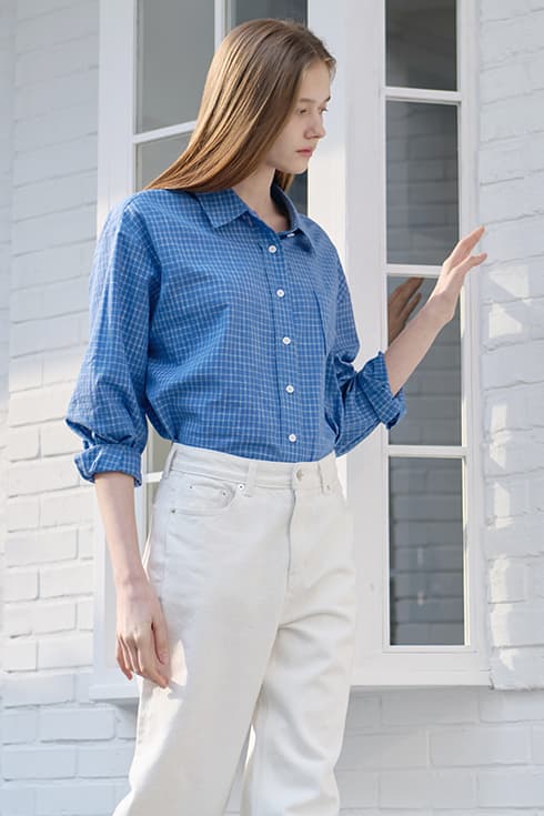 25N summer roomy shirts [BL/CH]