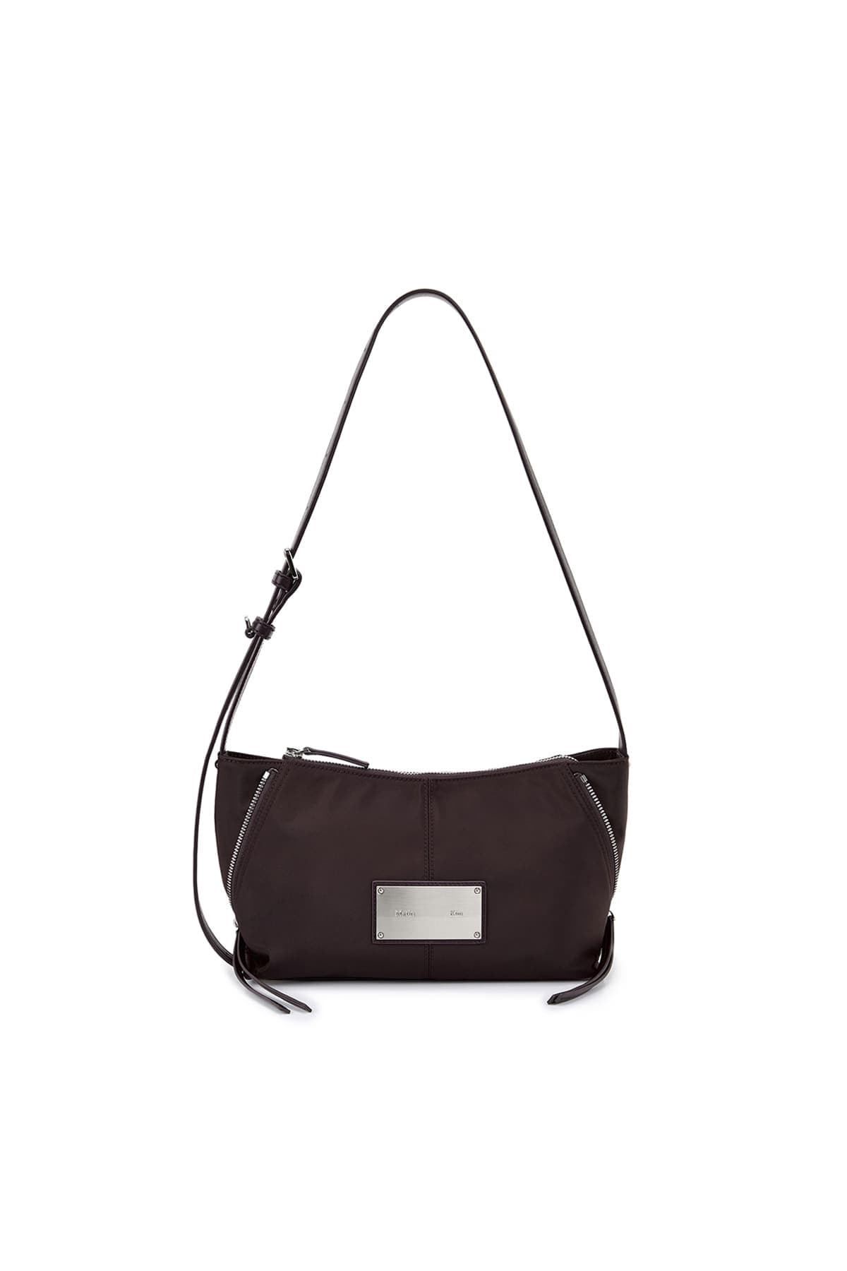 SIDE ZIPPER FABRIC TWO WAY BAG IN WINE