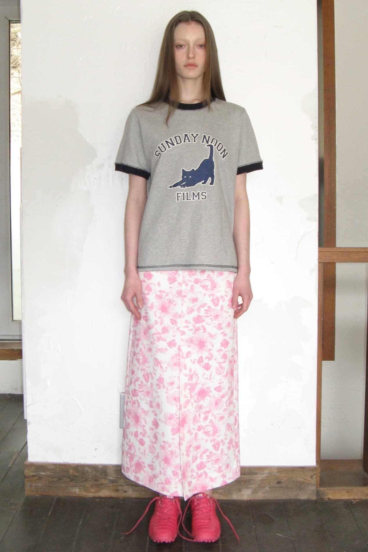Rose Printed Skirt (Pink)