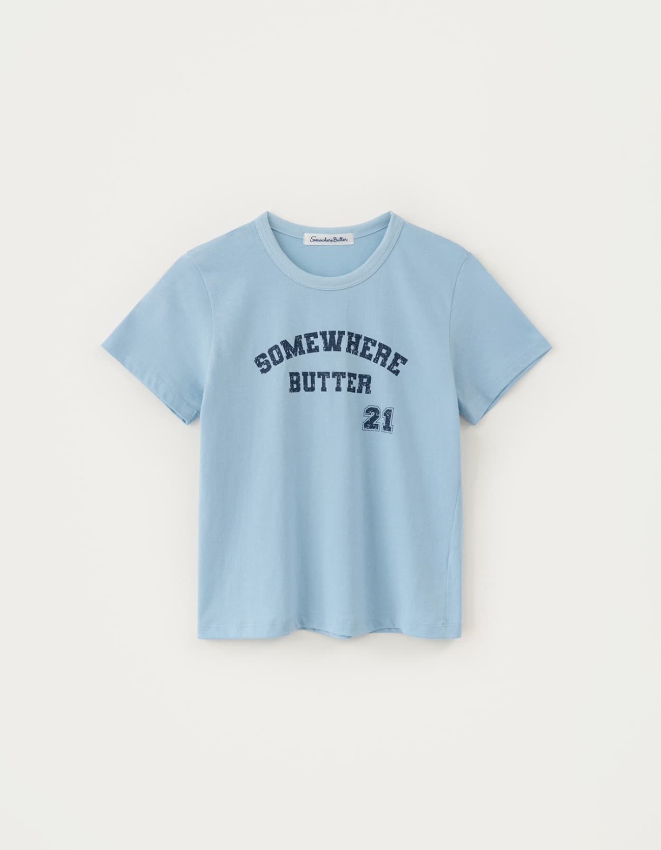 21 Square Logo Top - Light Blue