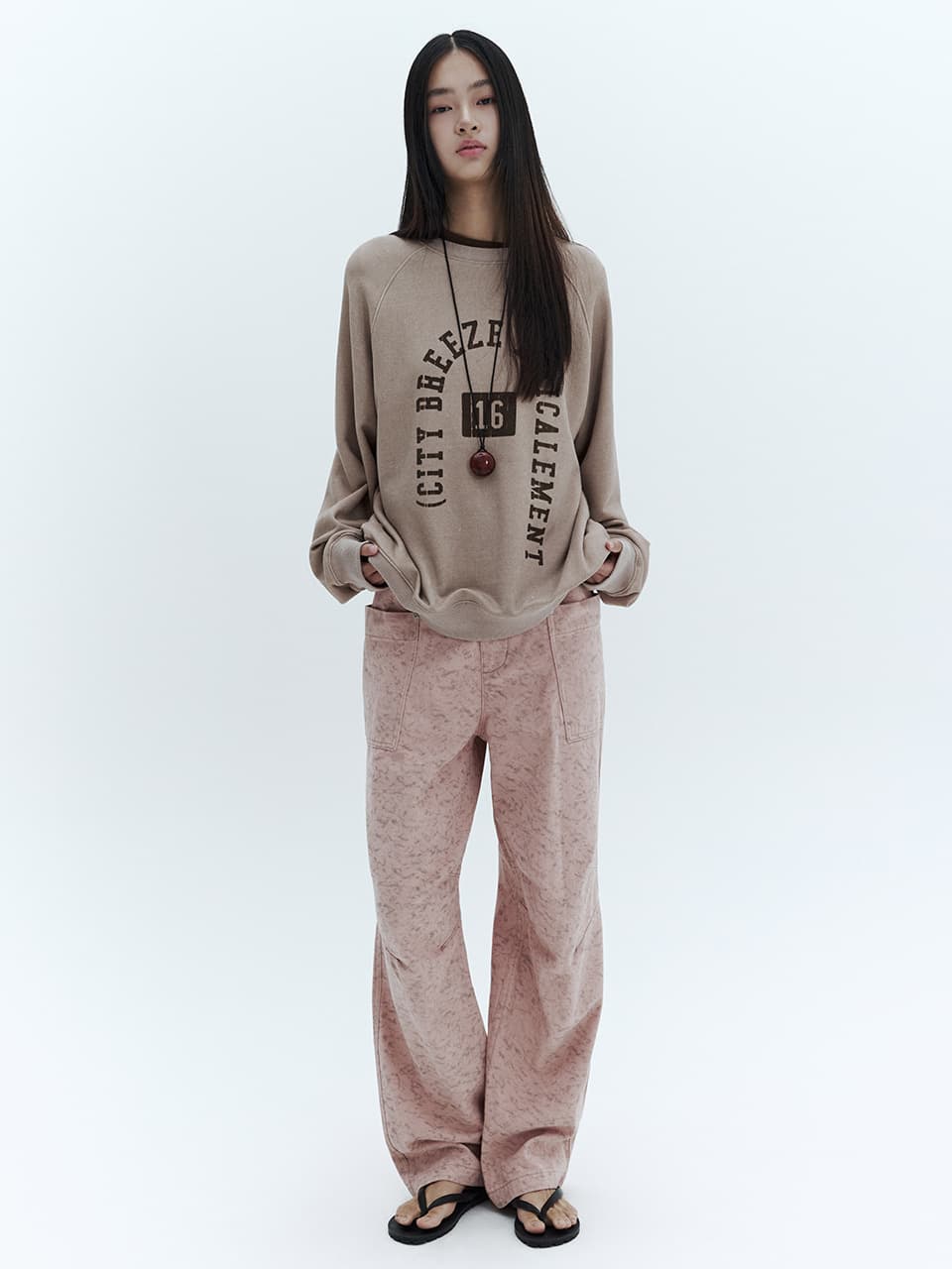 페인팅 데님 팬츠_PINK