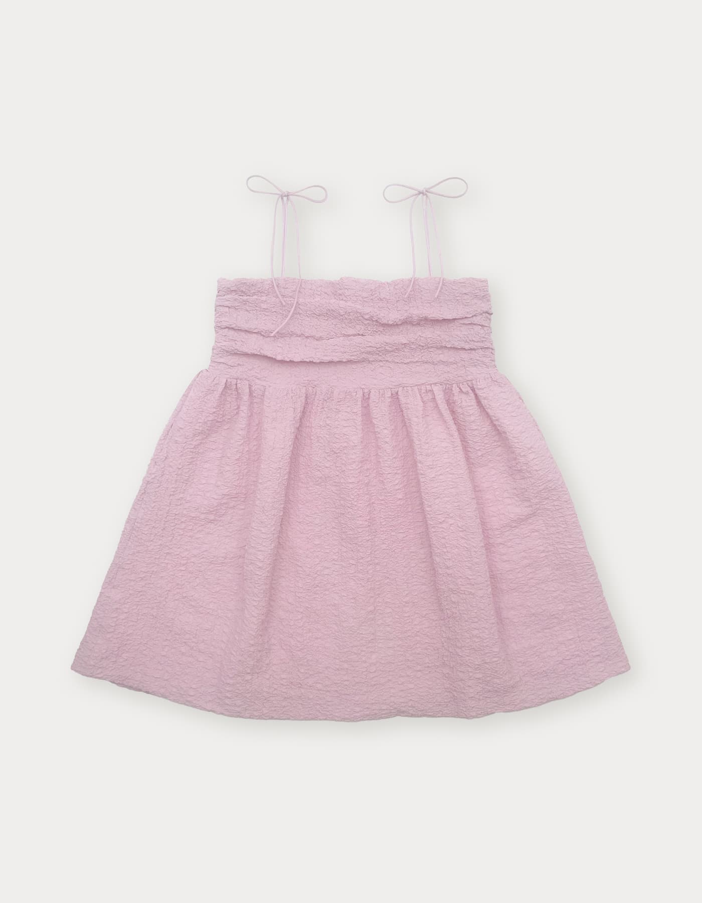 Rony Shirring Mini Dress - Pink