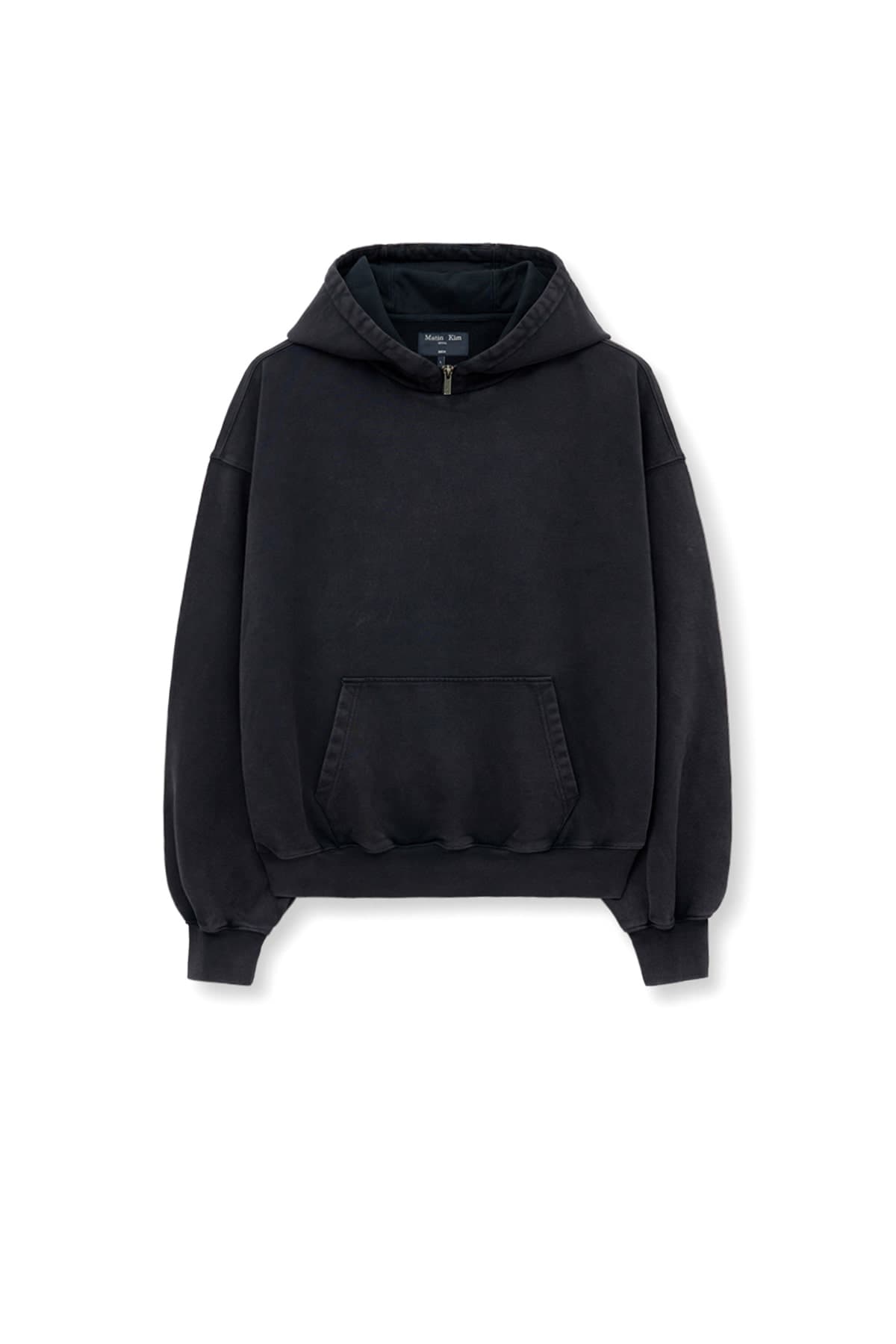 ZIPPER POINT WASHED HOODY FOR MEN IN CHARCOAL