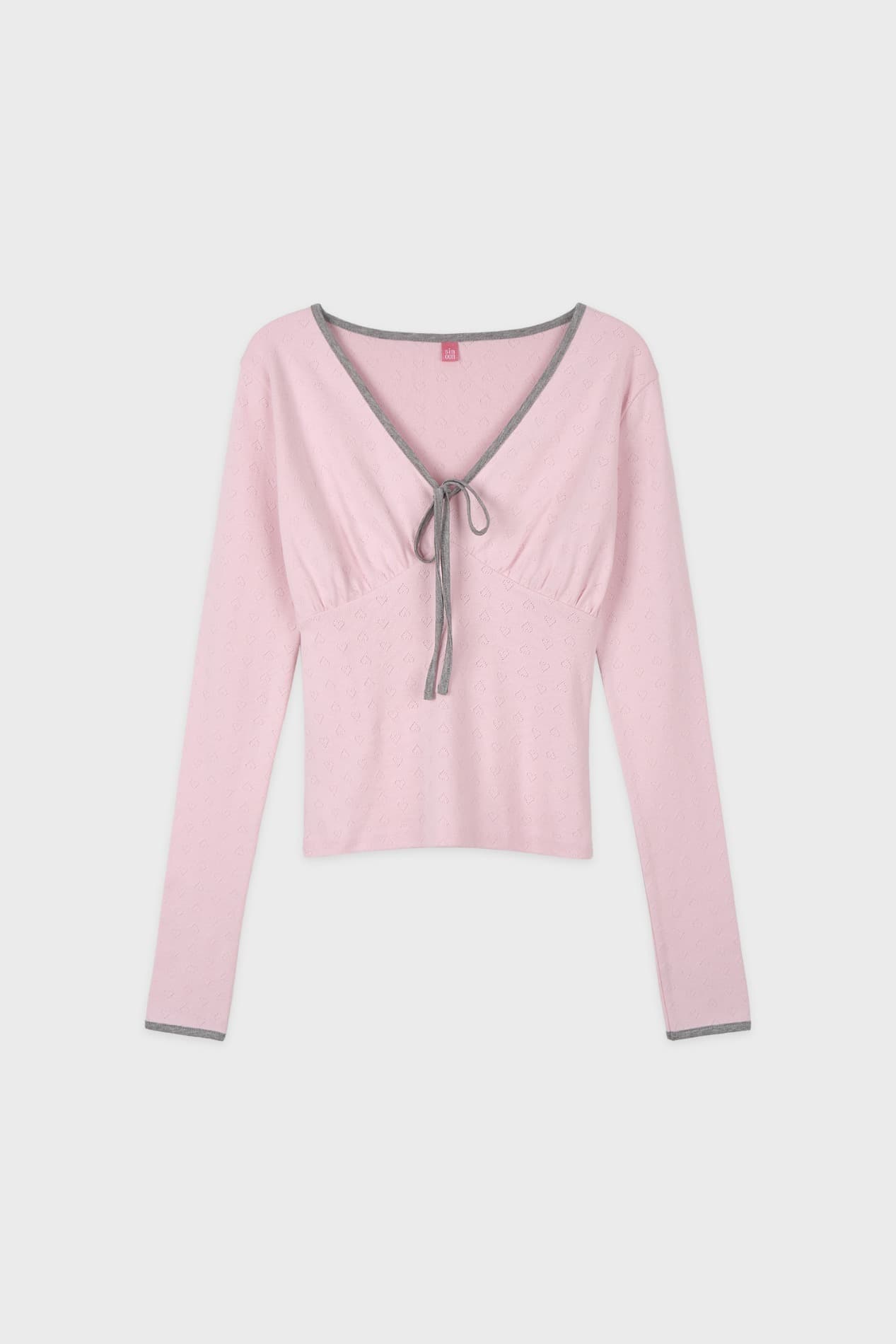 Neck Ribbon T-Shirt (Pink)