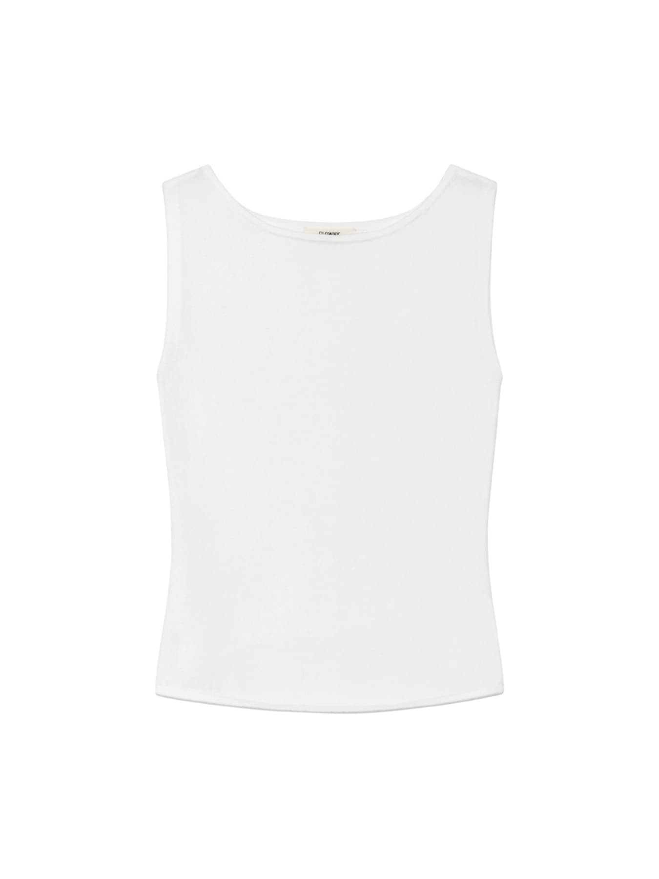 G KNIT SLIT SLEEVELESS TOP (WHITE)