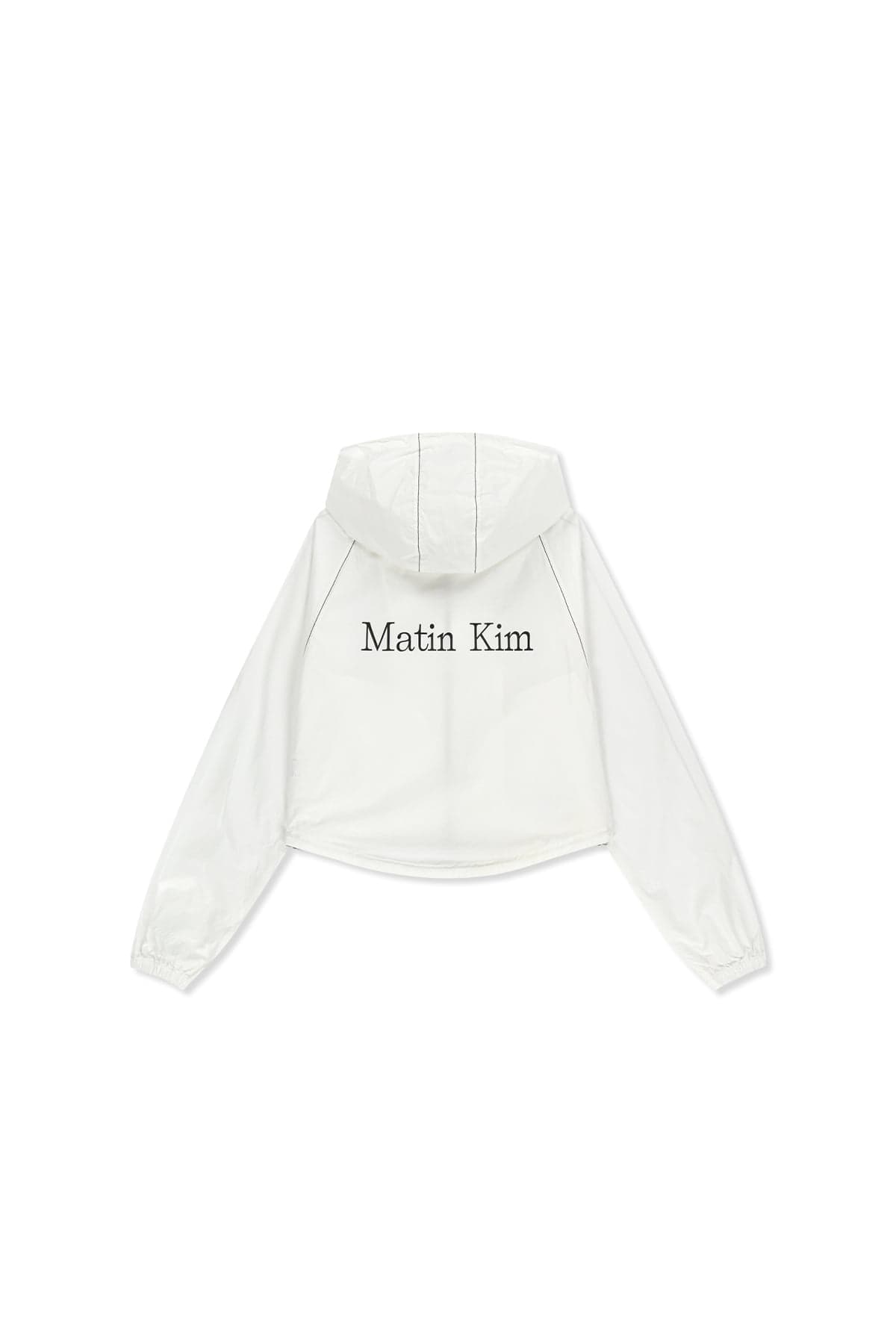 MATIN CROP HOODY COATING JUMPER IN WHITE