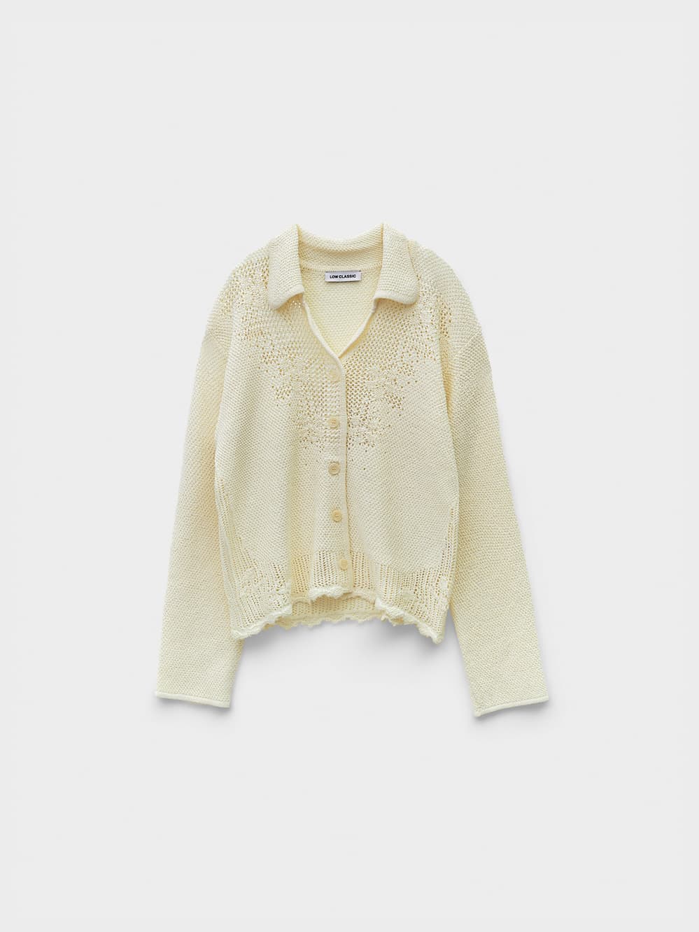 Crochet Knit Shirt_Cream