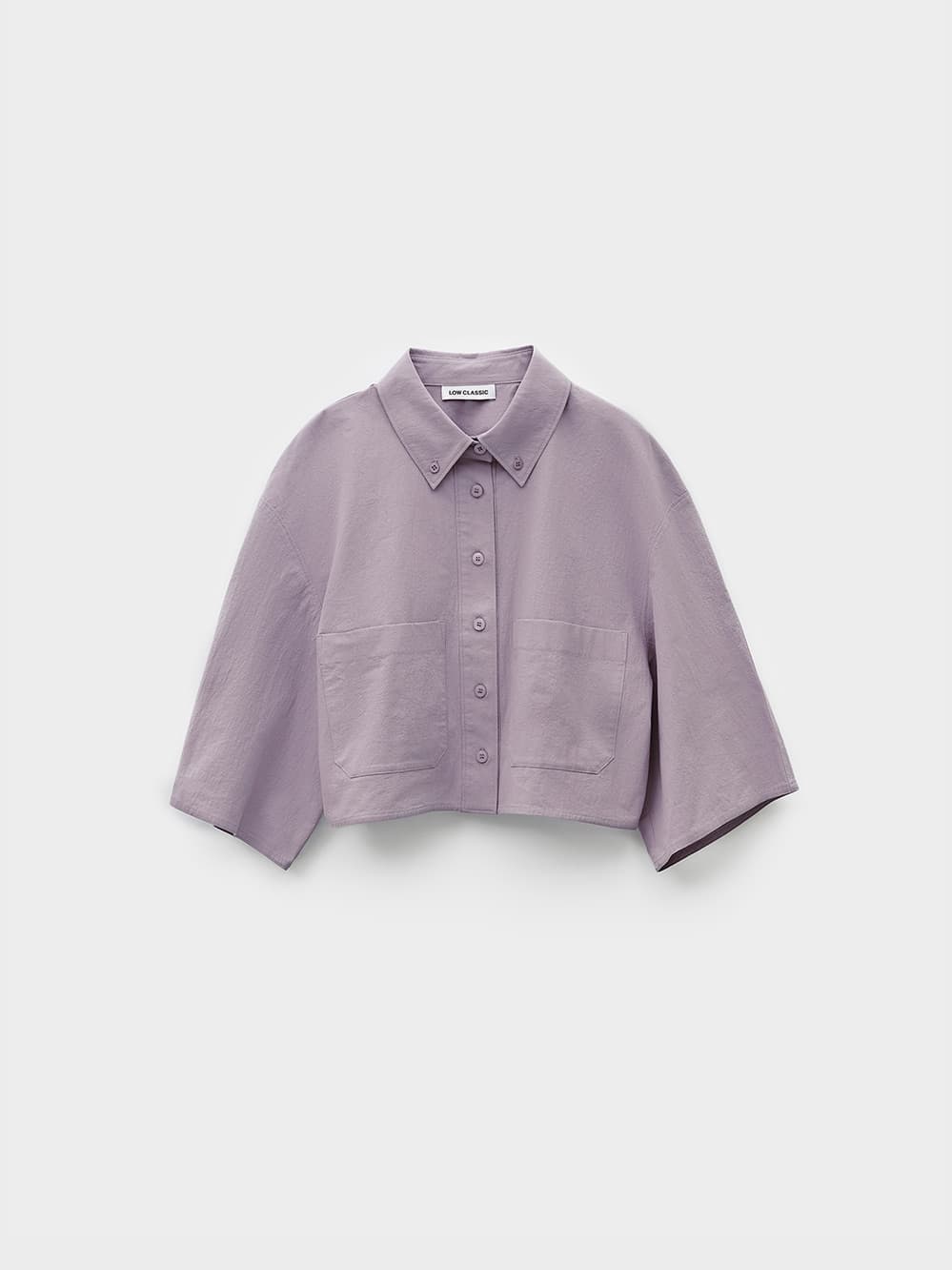 Half Sleeve Cropped Shirt_Light Pink