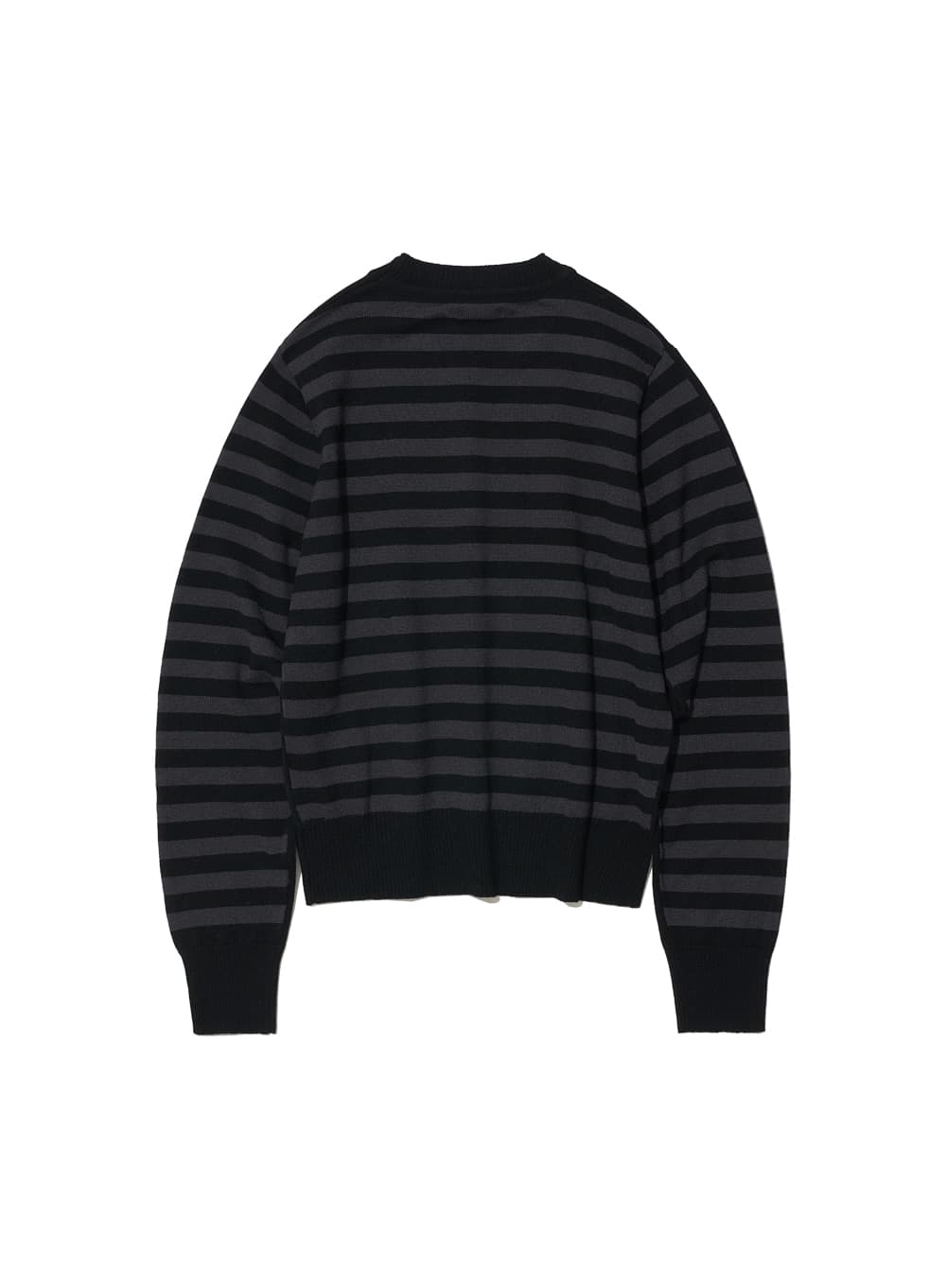 CONTRAST STRIPE KNIT CREWNECK_BLACK