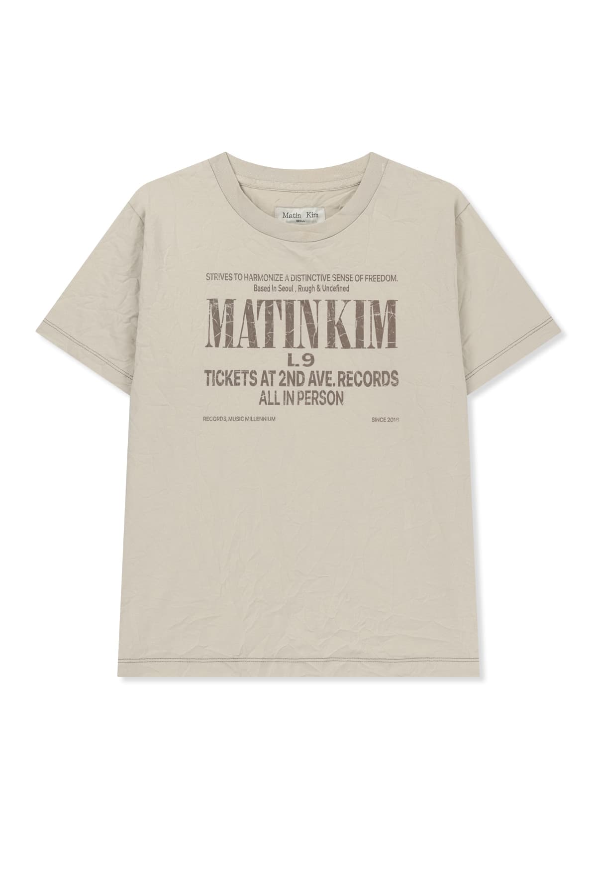 LETTERING GRAFFITI CREASE TOP IN BEIGE