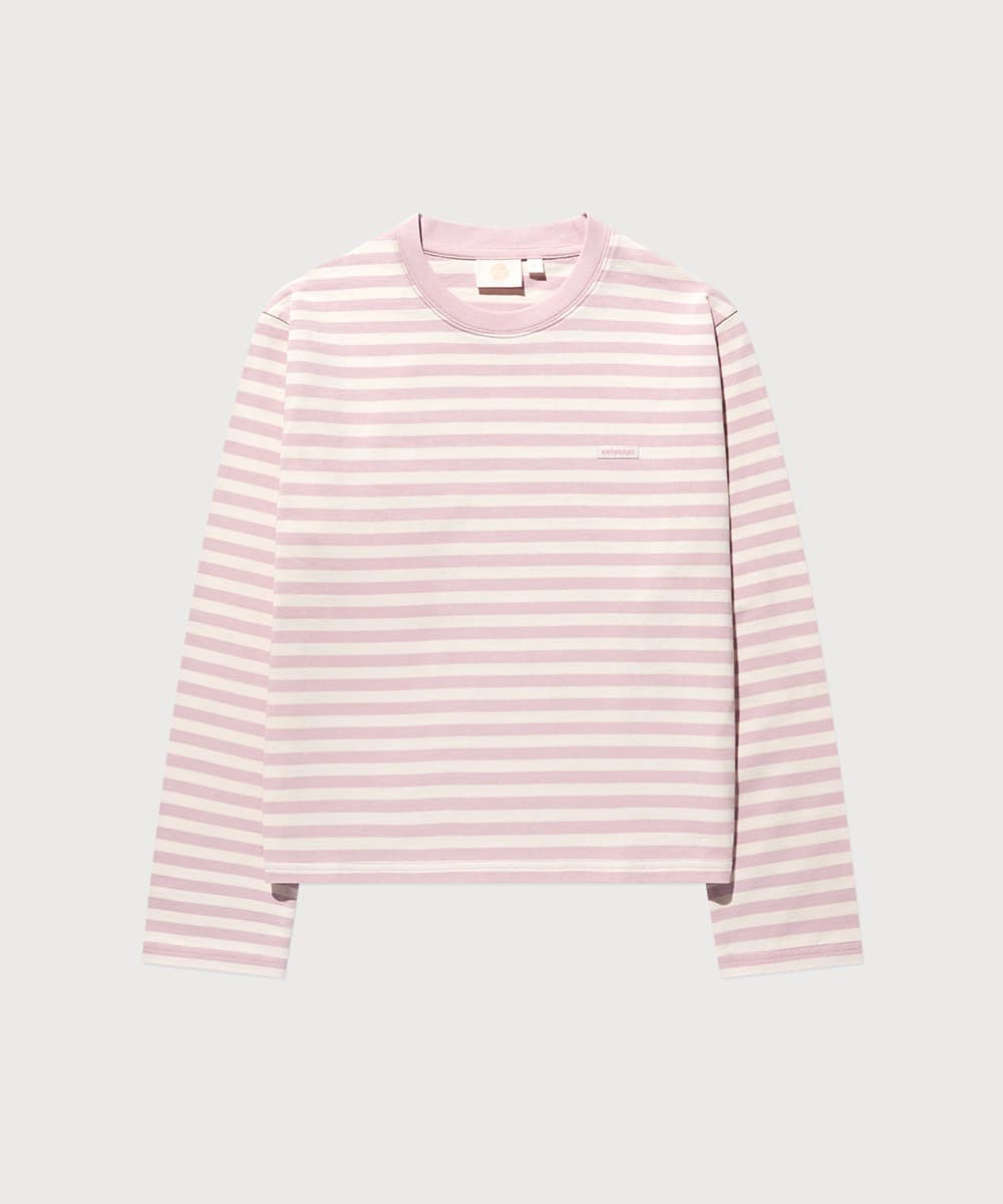 우먼 스트라이프 롱슬리브 Light Pink
