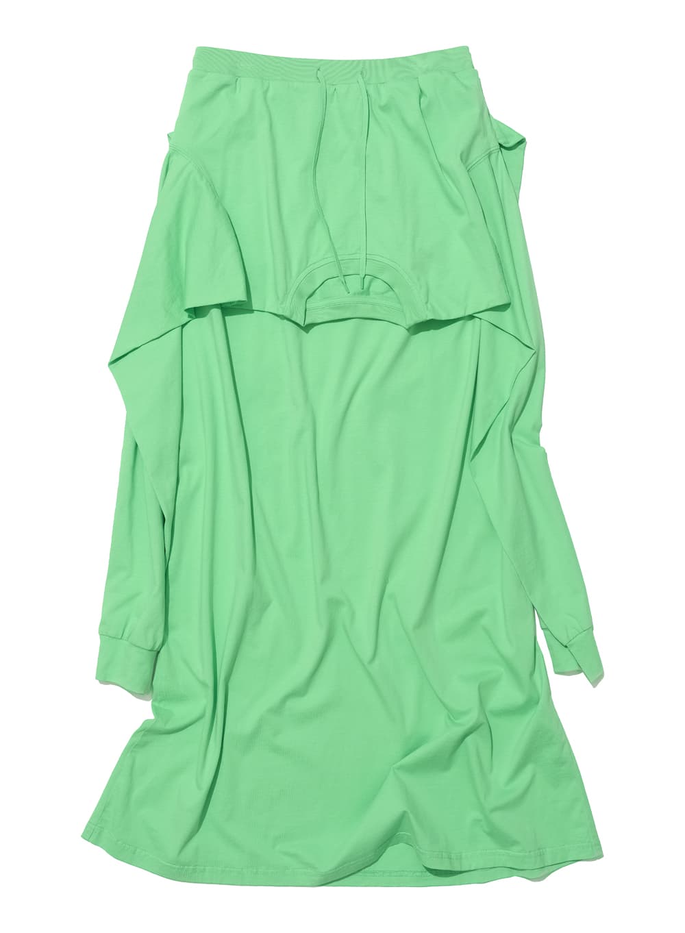 DECONSTRUCTED TEE MAXI SKIRT_NEON GREEN